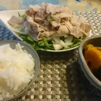 冷しゃぶ と カボチャの煮物|なおさん