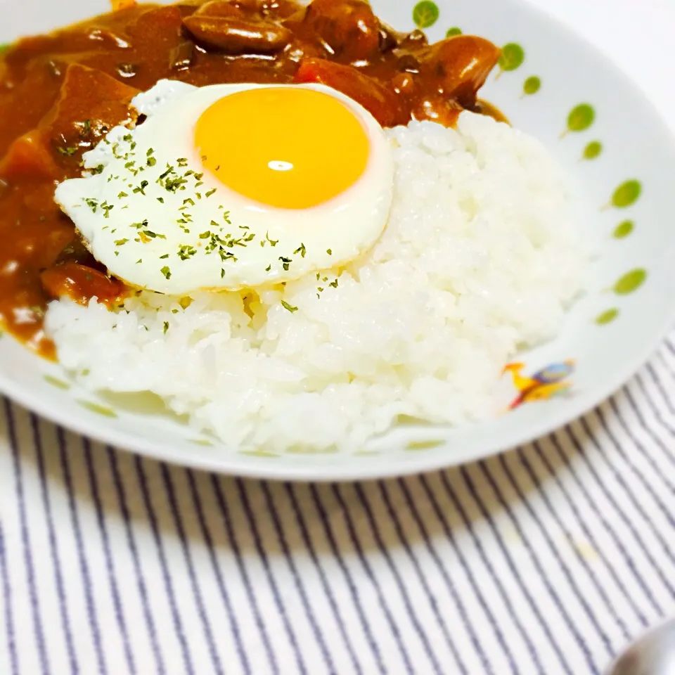 Snapdishの料理写真:もつ煮込みdeカレーライス。|Chikaさん