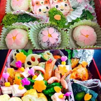 Snapdishの料理写真:マイメロのお花見弁当|ちゃちゃさん