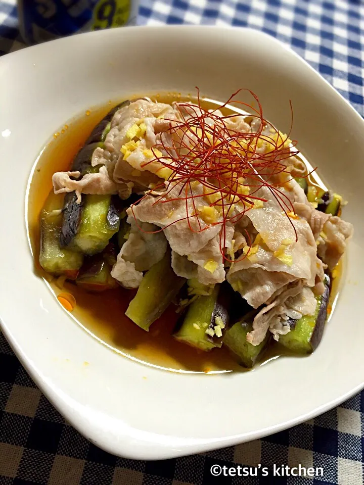 オヤジ特製☆ 豚しゃぶと茄子の香味醤油がけ♪ こりゃ旨い！😁|TETSU♪😋さん