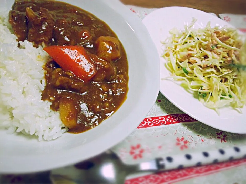 カレー・キャベツと青じそのサラダ|なべちゃんさん