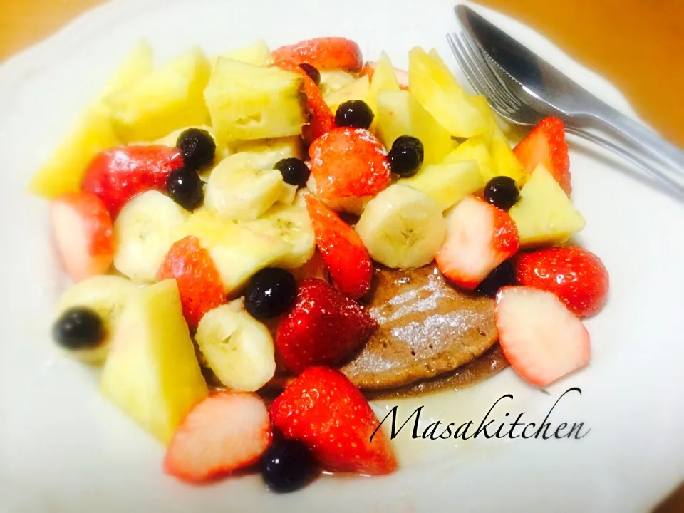 Cocoa pancake with fruits|Masakiさん