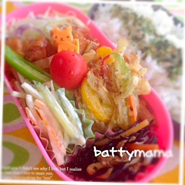 春キャベツのかき揚げ弁当〜♡battymamaの節約しても美味しいお弁当♡|ばってぃーまま＠♪さん