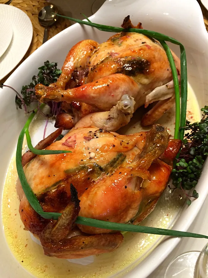 Roasted chicken stuffed with caramelised oranges;)|aястасияさん