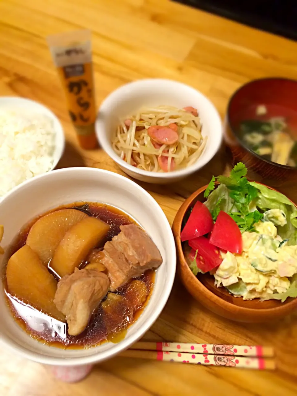 豚の角煮とポテトサラダ|うーろんさん