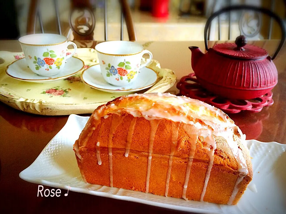 ココナッツオイルでパウンドケーキ💕ミルクグレイズ掛け|72roseさん