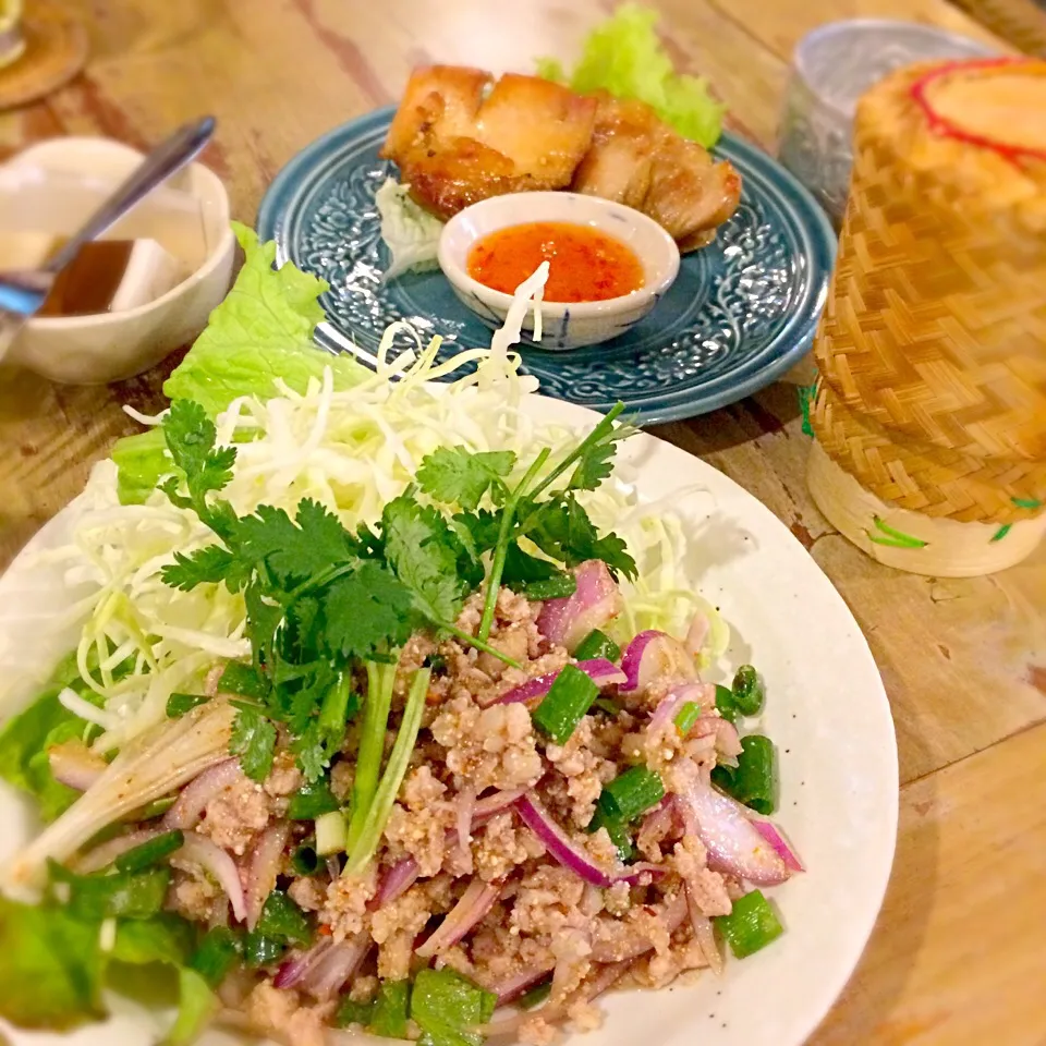 アムリタ食堂  ラープムー（豚肉の香味和え）|はとまめさん