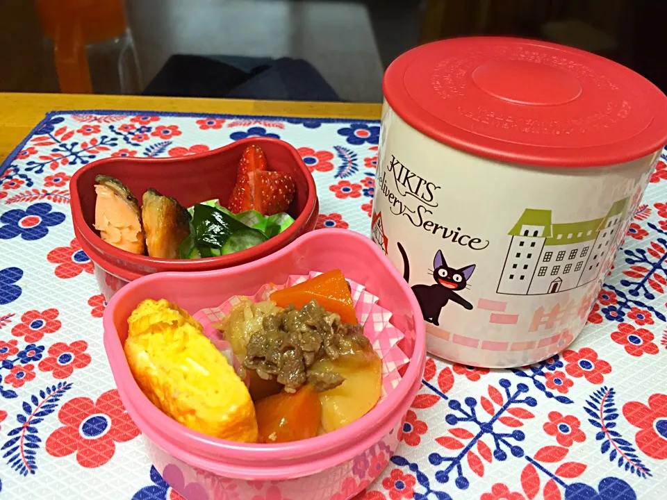 《女子中学生お弁当》肉じゃが&シャケ弁当|Reikoさん