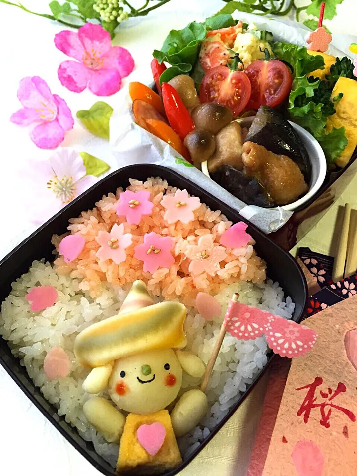 Snapdishの料理写真:ゆっぴーのお花見弁当🌸『マッシュワンちゃん🐶』|kumiさん