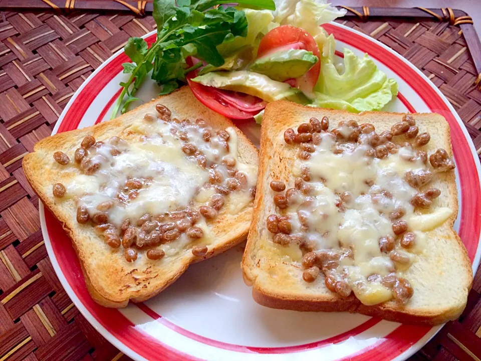 Natto cheese mayo toast❗️チーマヨ納豆トースト|🌈Ami🍻さん