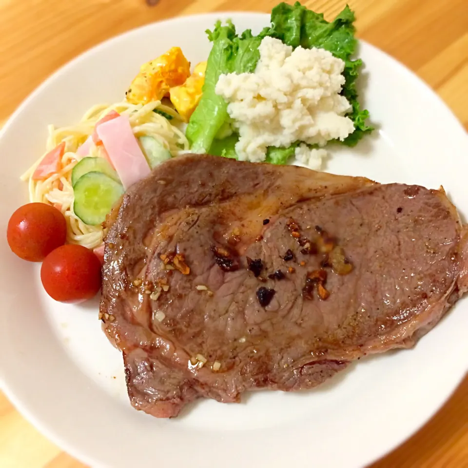 晩ご飯はステ〜キ♡|らぃさん