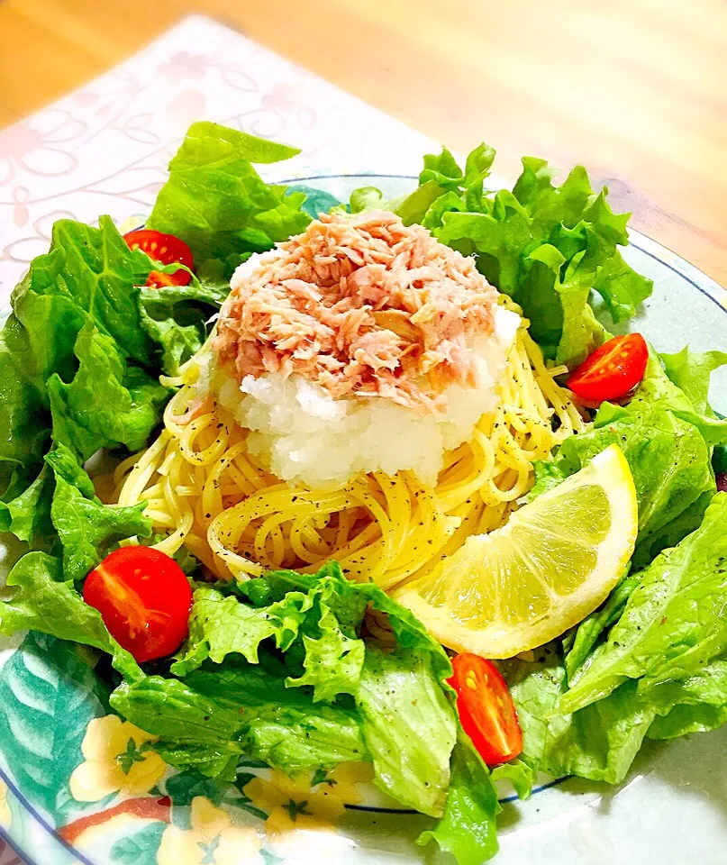 おかなちゃんの料理 ツナ＆大根おろしのあっさりパスタ 柚子胡椒風味(*☻-☻*)|honamiさん