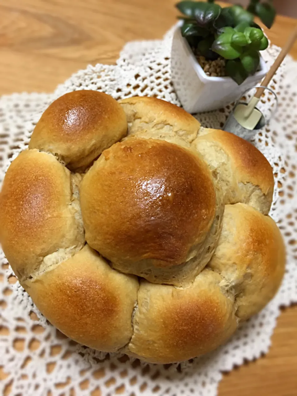 ゆっこちゃん💕の初ミルクハースパン♡でカフェオレちぎりパン💓できましたぁ〜✨|ボンバーさん