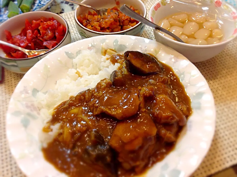 ナスとチキンのカレー😋|アライさんさん