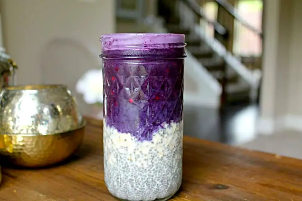 Breakfast ~ Raw Blueberry Coconut Oatmeal Chia pudding|lisaさん