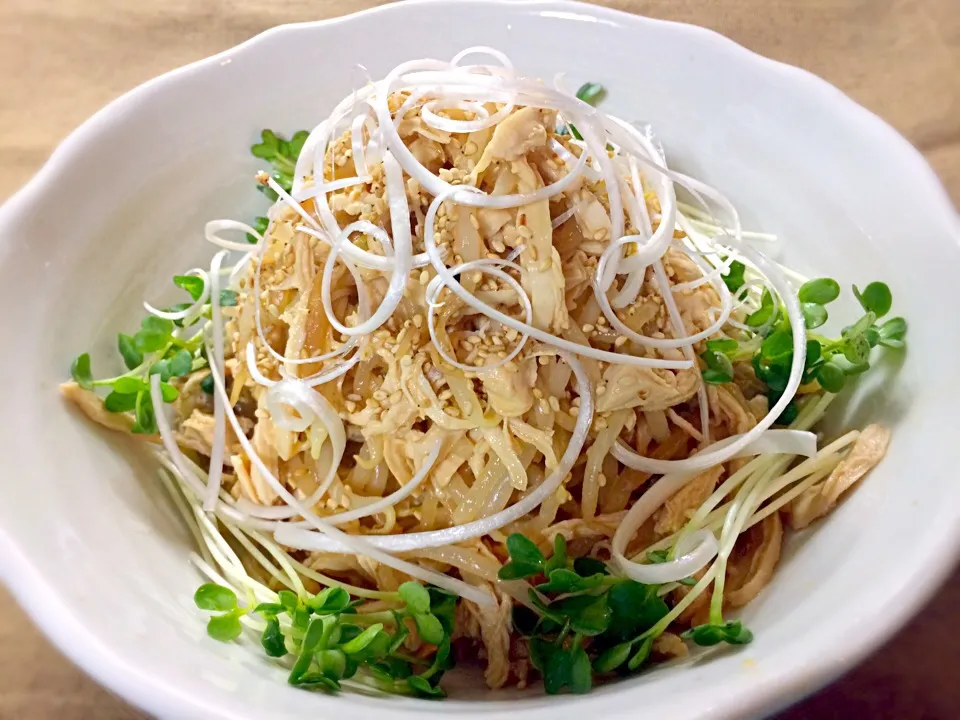 鶏むね肉ともやしの棒棒鶏だれ和え|ぷっくりんこ💙さん