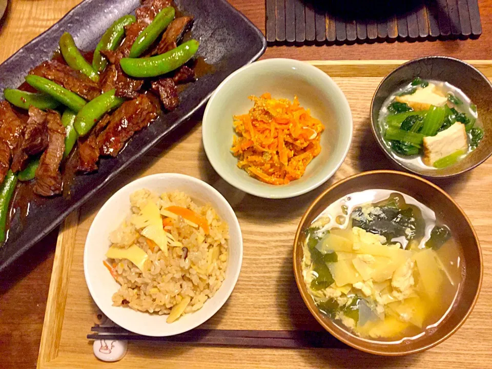 Snapdishの料理写真:晩ご飯 筍もそろそろ終了かな|frannyさん