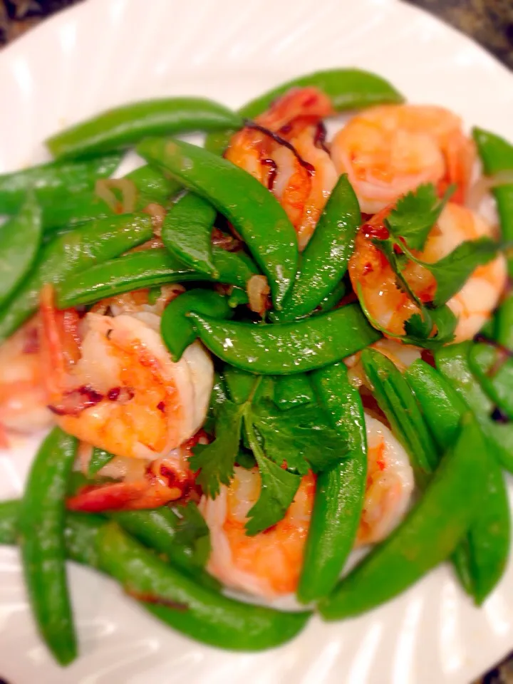 Snow Peas pan fried prawn|Allissa Zhaoさん