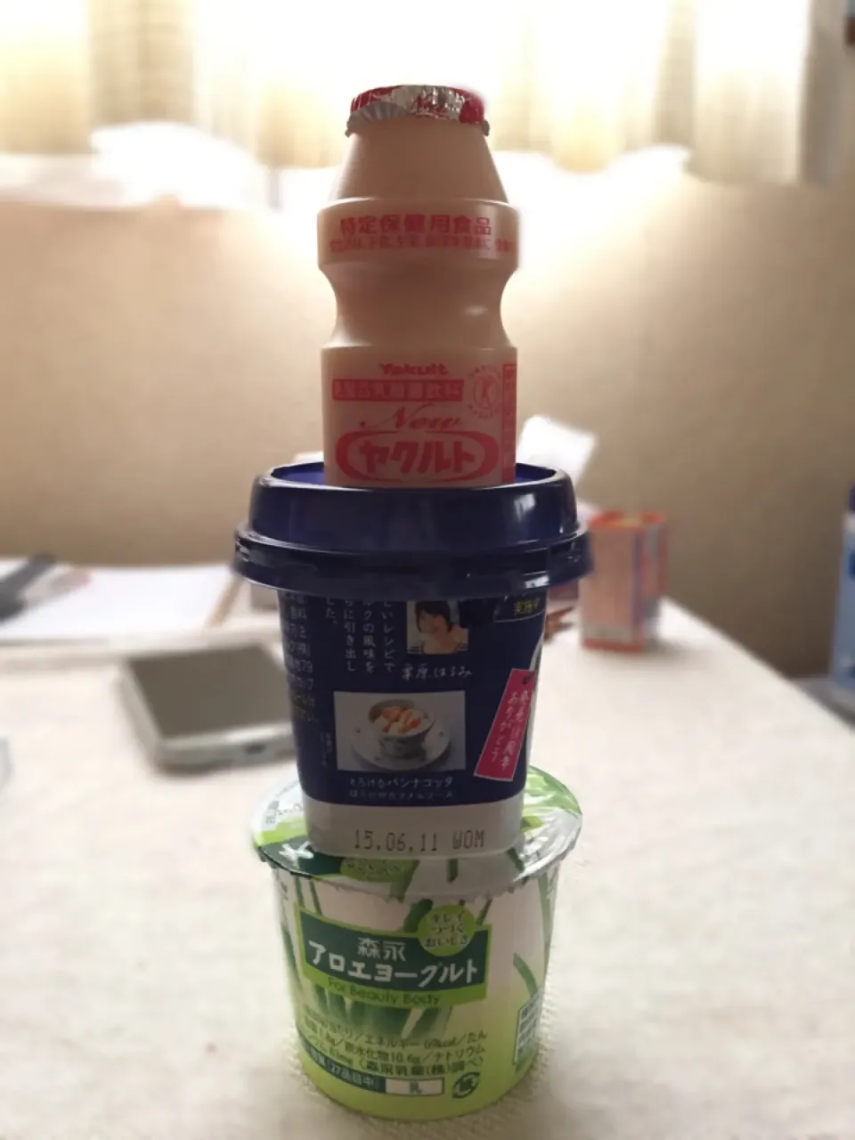 My snack for today! Yogurt,Yakult and パンナコッタ😋😱|joさん