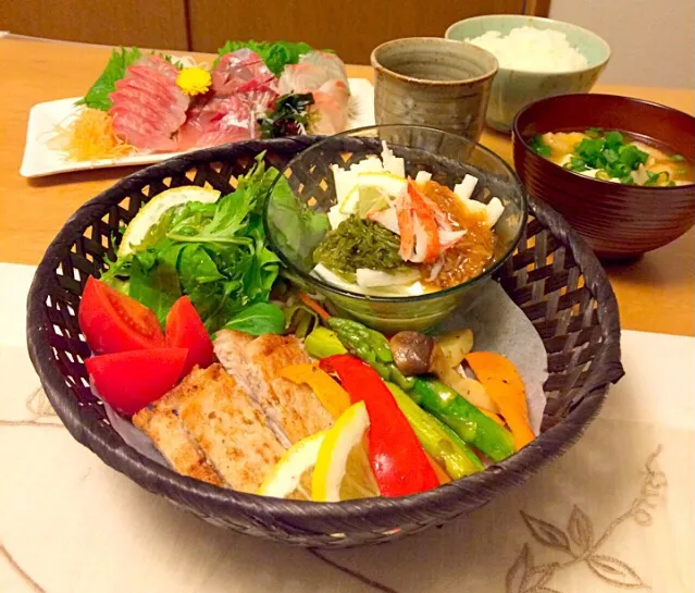 我が家の晩ご飯✨                          まるまさんの料理                              豚肉の柚子胡椒焼き💗|くうちゃんさん