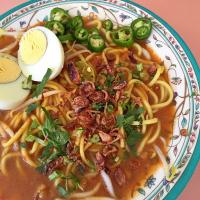 Mee Rebus - noodles in a slightly spicy curry gravy