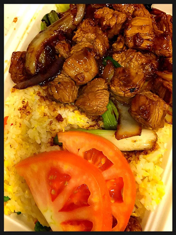 Beef cube with fried rice|erisさん