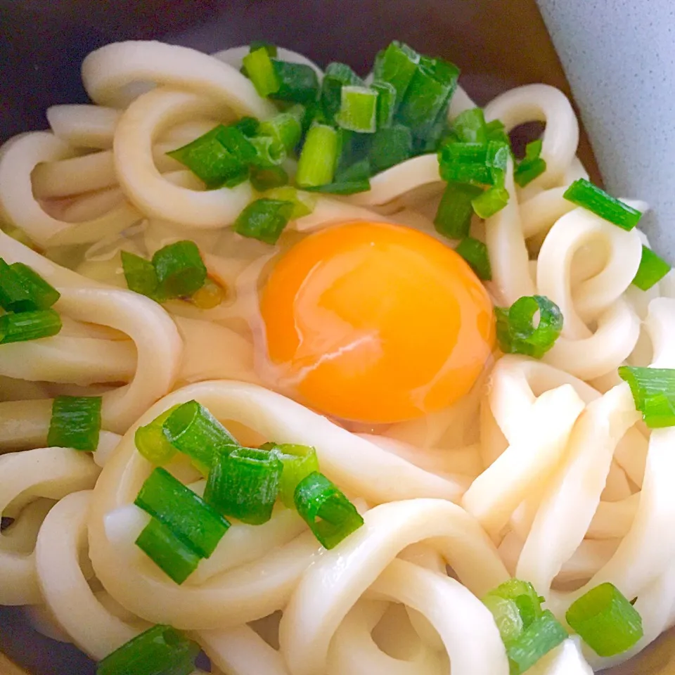 マザーズの玉子で釜玉うどん|カウンター嬢さん