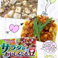 Snapdishの料理写真:自家製麻婆豆腐&フジッコ  サラダがおいしくなる豆を使用したﾎﾞﾛﾈｰｾﾞ|Yukinkoさん