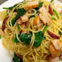 spinach pepperoni style pasta|ichiryujiroさん