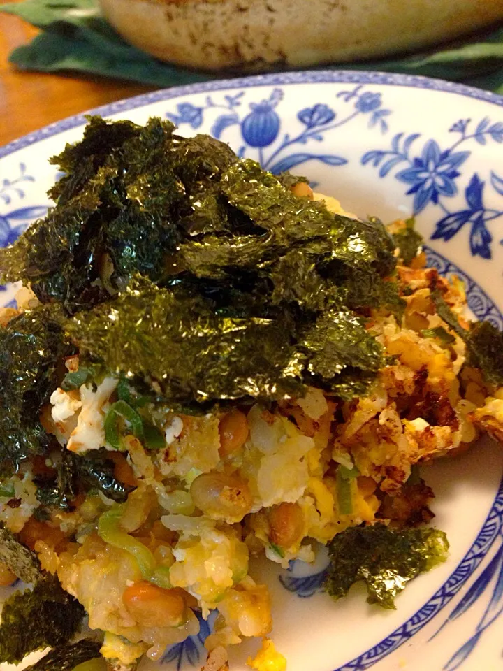 納豆チャーハン海苔こんもり|さんだーさん