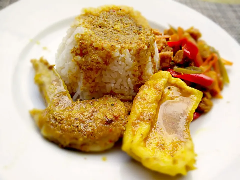 Snapdishの料理写真:Nasi Kare Ayam Komplit [Halal] 
Indonesian Original Food|Xewin Advanceさん