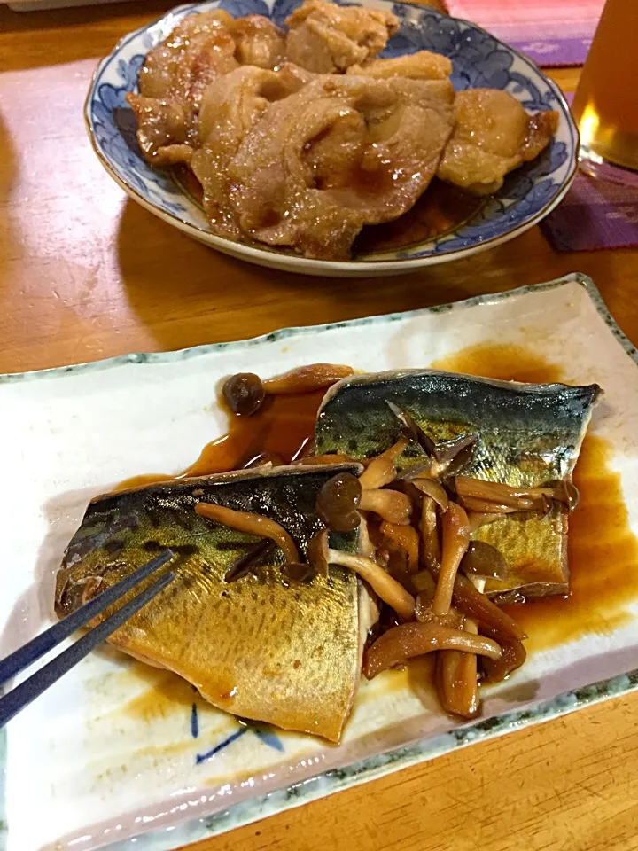 鯖の煮付けと昨日の生姜焼き(^O^)／|すかラインさん