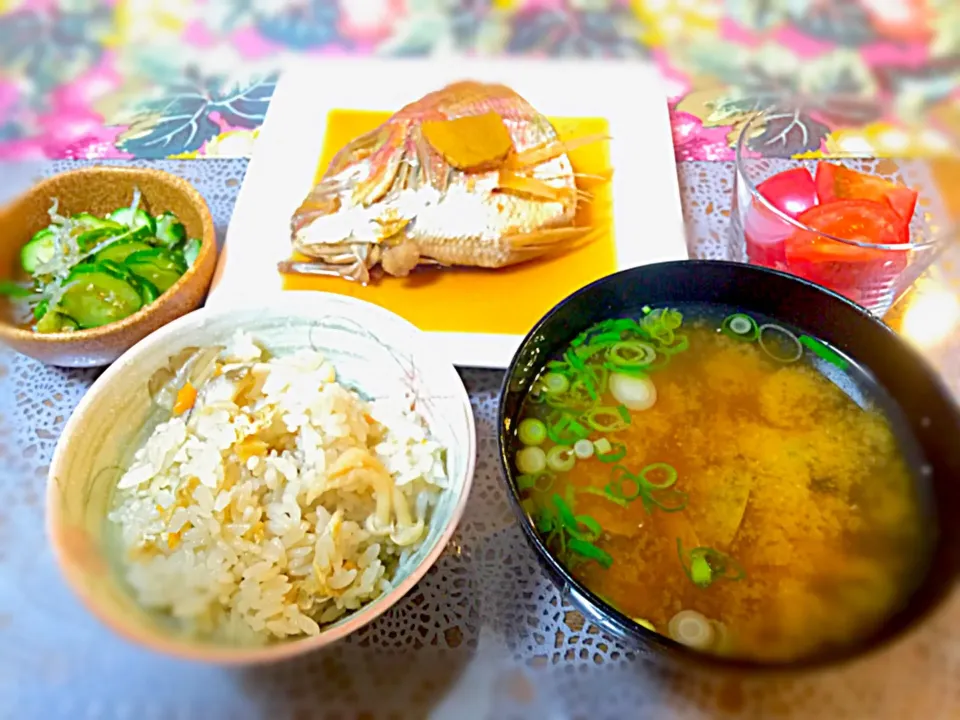 炊き込みと御飯鯛の煮付け|あつこさん