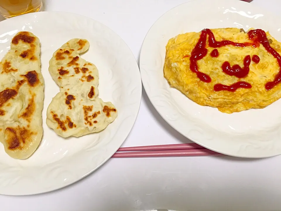 ナンと挽き肉玉ねぎオムレツ|あざらしさん