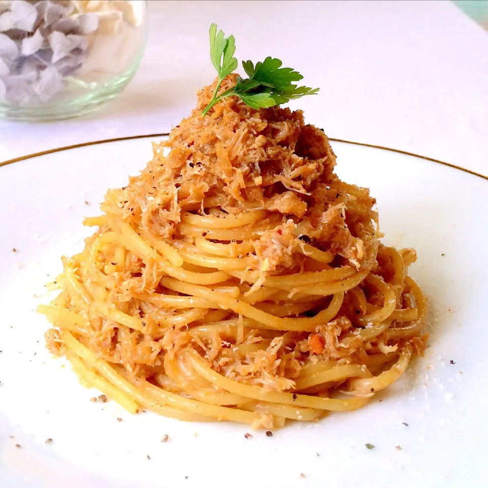 たっぷり毛ガニのパスタです☆|ビビチョコさん