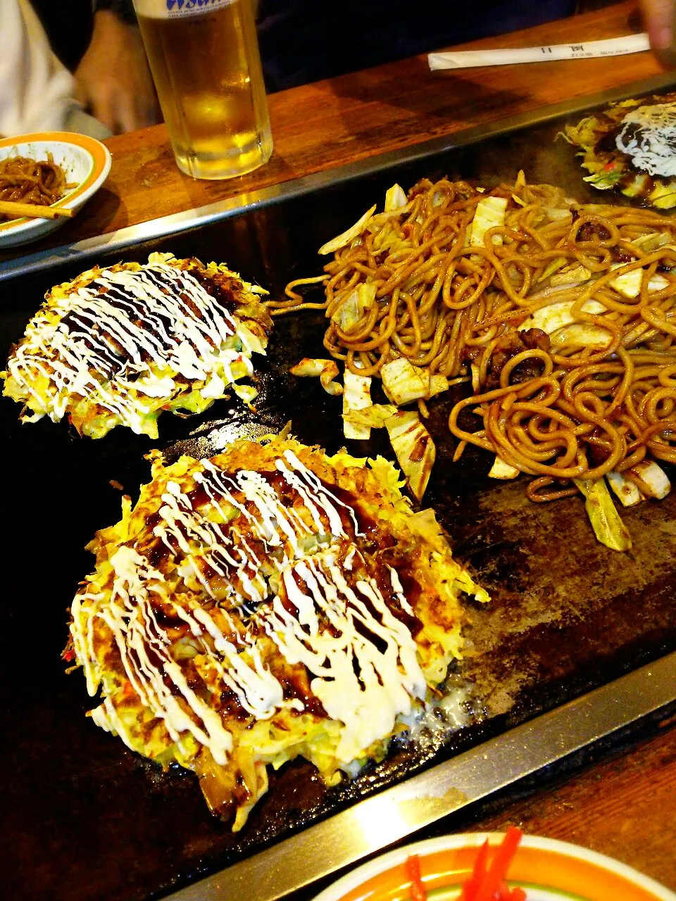 Snapdishの料理写真:鉄板焼きそば&お好み焼き～🎵in  大阪|☆Yumi☆さん