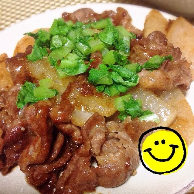 Snapdishの料理写真:豚丼のタレで時短豚バラ大根|watamaru920さん