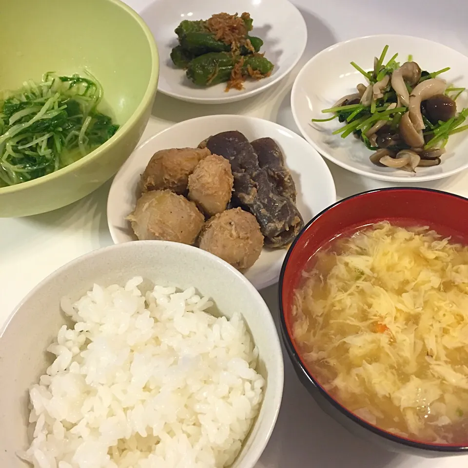 Snapdishの料理写真:常備菜でパパッと朝ごはん|ヨッチャンさん