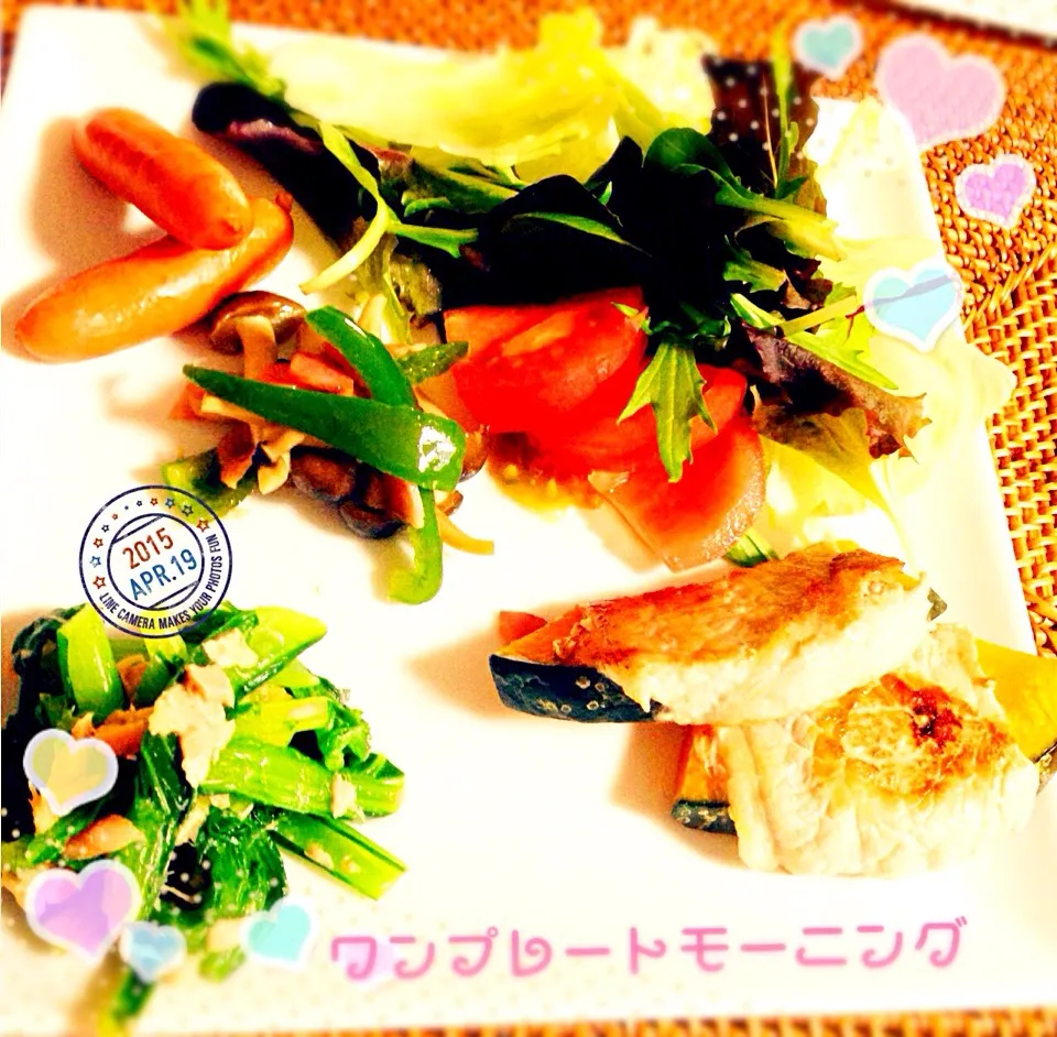 Snapdishの料理写真:サンデーワンプレートモーニング（＾ν＾）♡|SakuSakuさん