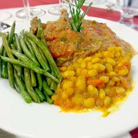 Snapdishの料理写真:South African Lamb Stew (Tomato Bredie with Yellow Rice)|Laurenさん