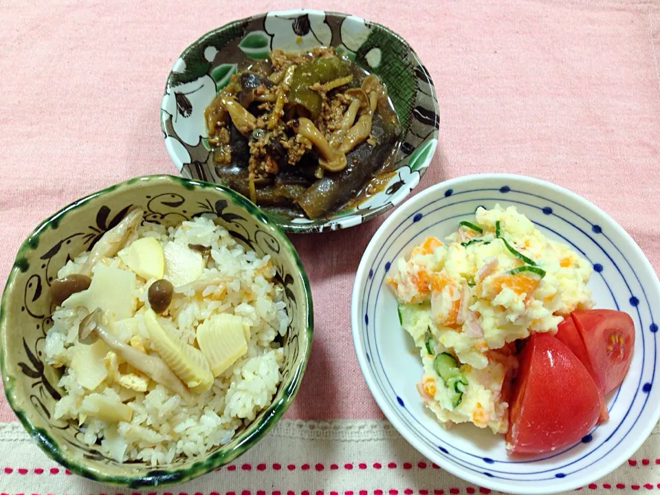 筍ご飯🌸晩ごはん|ほなさん