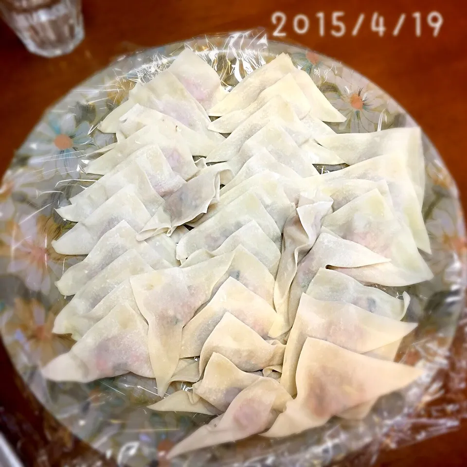 Snapdishの料理写真:シューマイの皮で餃子|Kazuさん