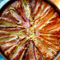 Rhubarb&raspberry vanilla cake