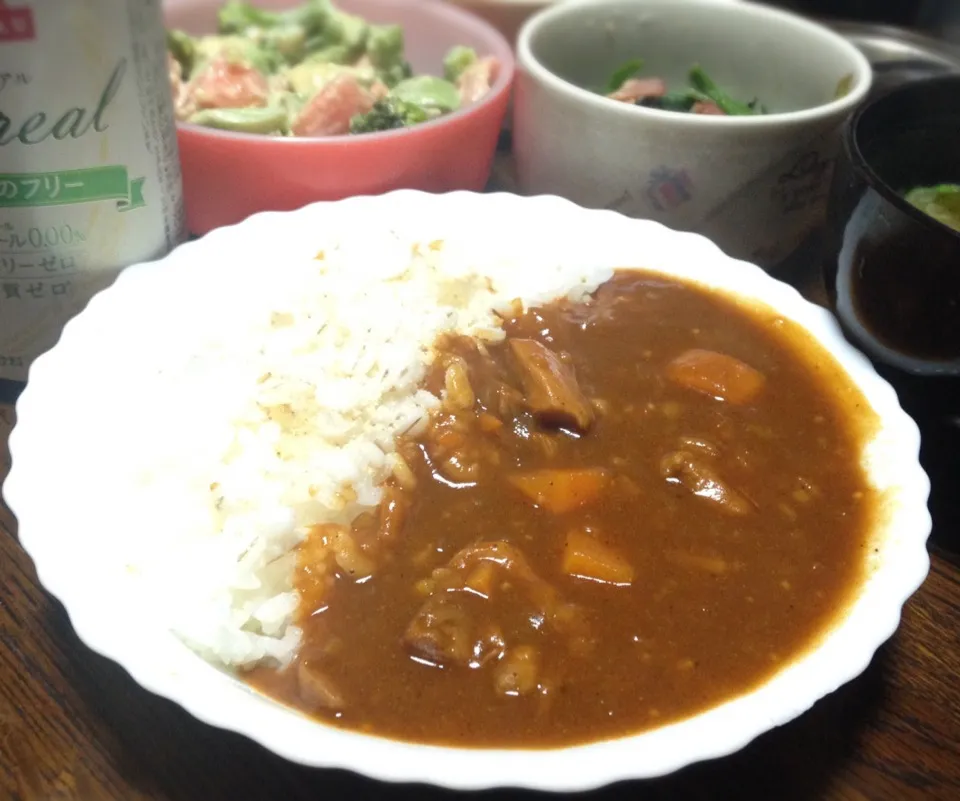 晩ごはん 甘くて辛いチキンカレー豆板醤が隠し味|ぽんたさん