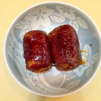 Snapdishの料理写真:肉巻きおにぎり|Matsuda Reinaさん