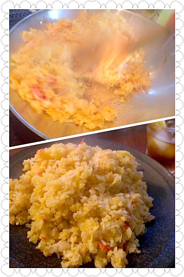 Snapdishの料理写真:Crab&Egg fried rice🍚蟹玉炒飯|🌈Ami🍻さん