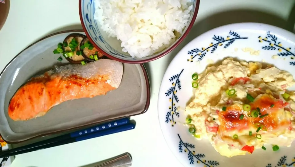 鮭の塩焼き・豆腐グラタン|めぐりさん