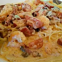 shrimp pasta sergio|latrissaさん