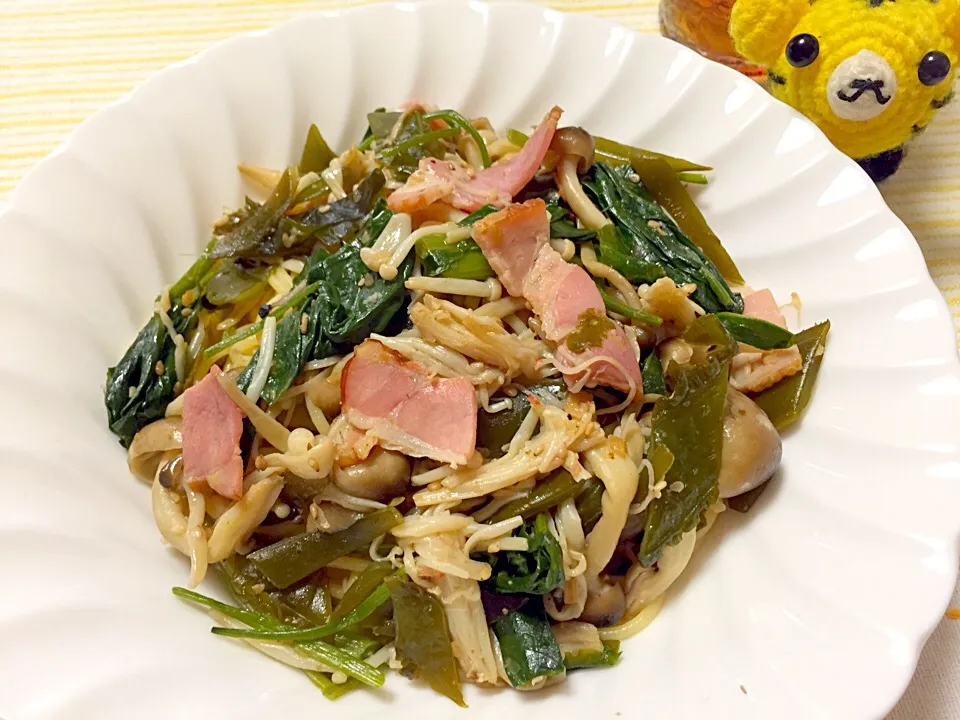 ほうれん草とベーコンの和風パスタ|いちこさん