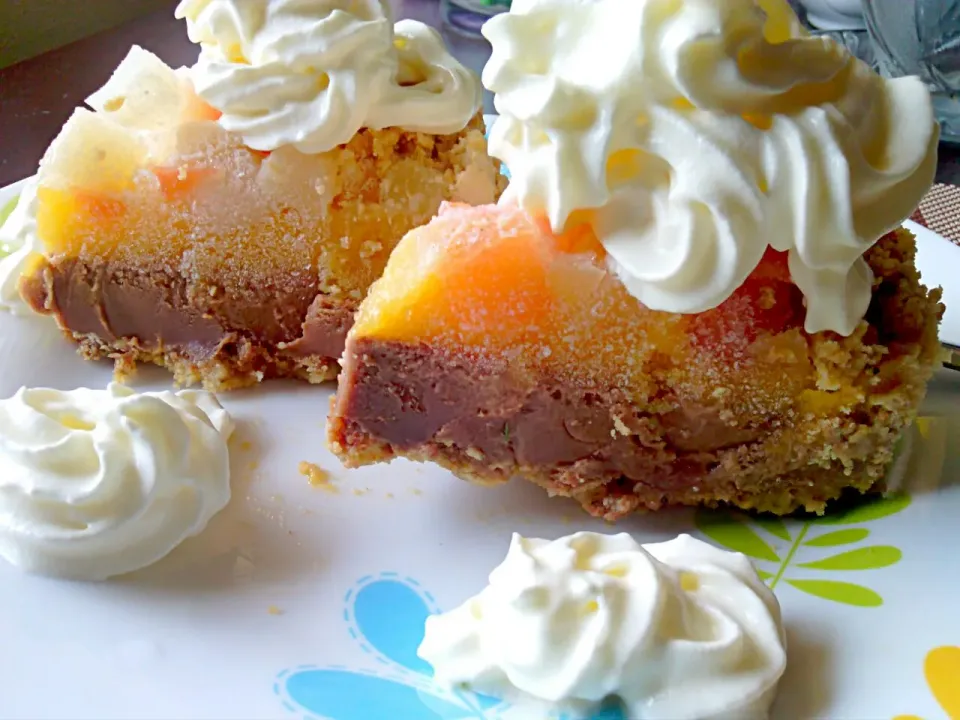 Mango Fruity Pie topped with whipped cream ©|🌼 Pooja's Kitchenette 🌼さん